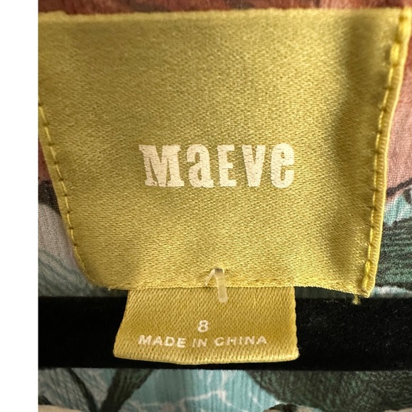 Maeve Floral Butterfly Tiered Maxi Dress Size 8 White Blue Pink Boho - Picture 3 of 7